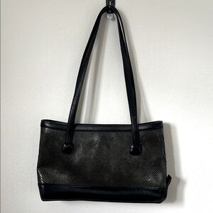 Max New York Elegant Black and Gray Snakeskin Women's Handbag